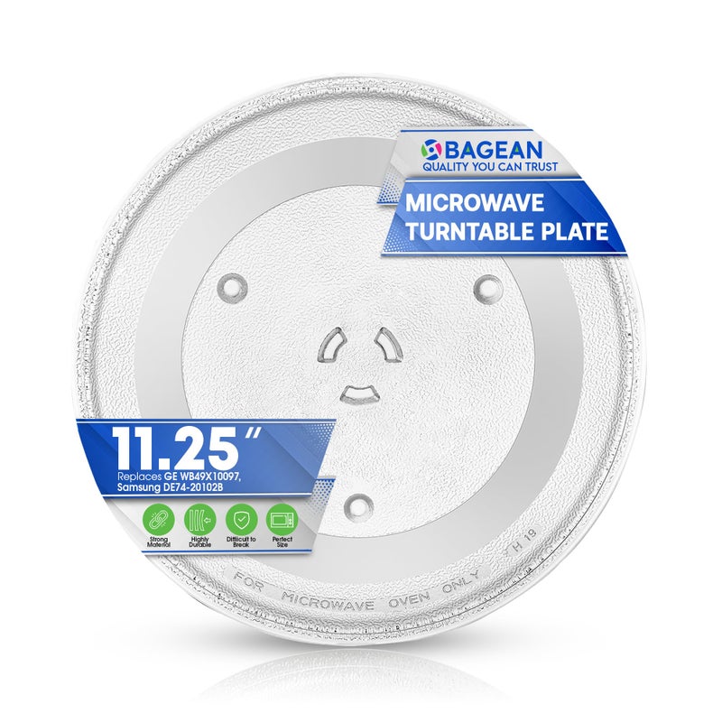 Bagean Microwave Plate Replacement 11.25â€ for GE WB49X10097 Samsung DE74-20102B Replacement Microwave Glass Plate - Rotating Microwave Glass Turntable - Spinning Oven Dish Tray For Better Reheating - Image 1